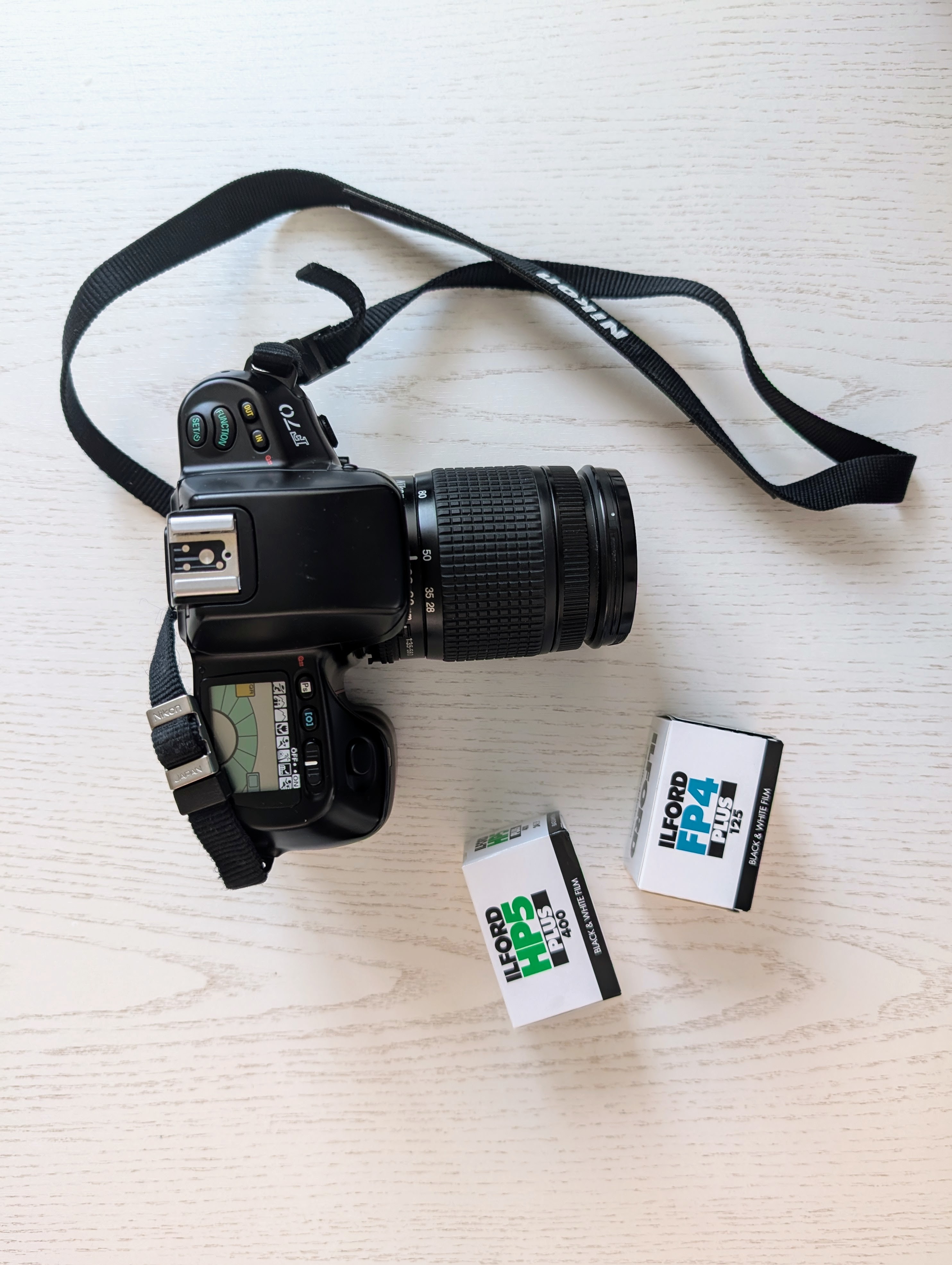 Nikon F70 with my two favourite Illford films: FP4plus and HP5plus