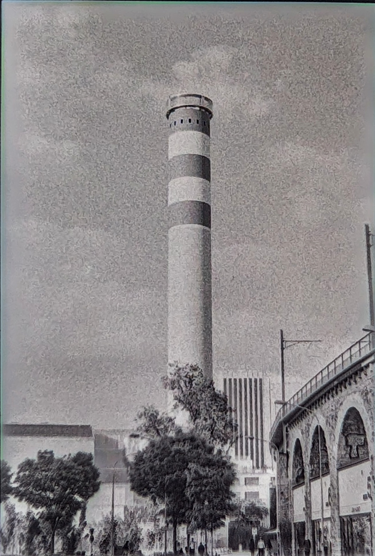 Chimney of the old garbage disposal at Josefstrasse
