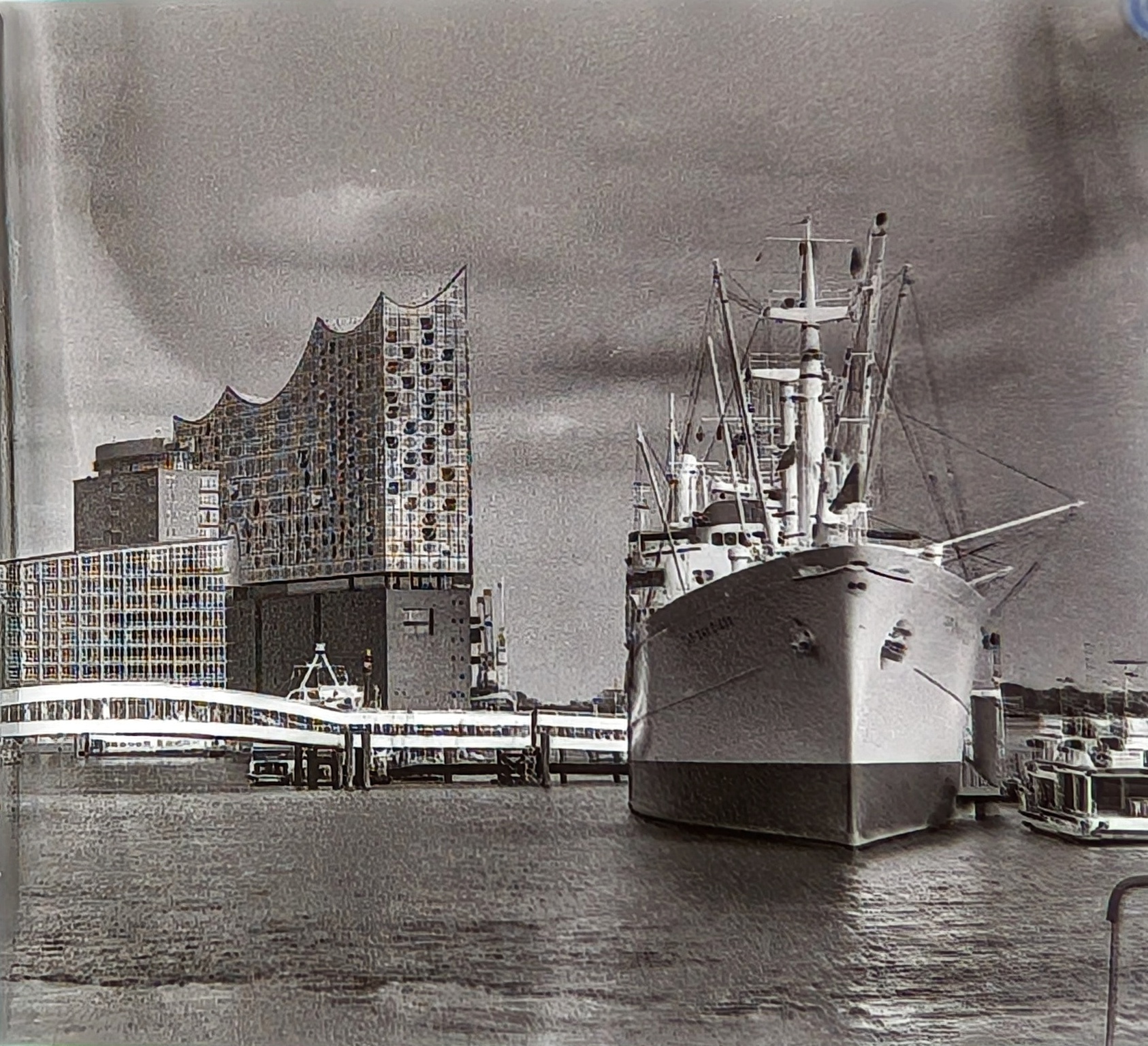 The Elbphilharmonie and the museum ship Cap Sandiego