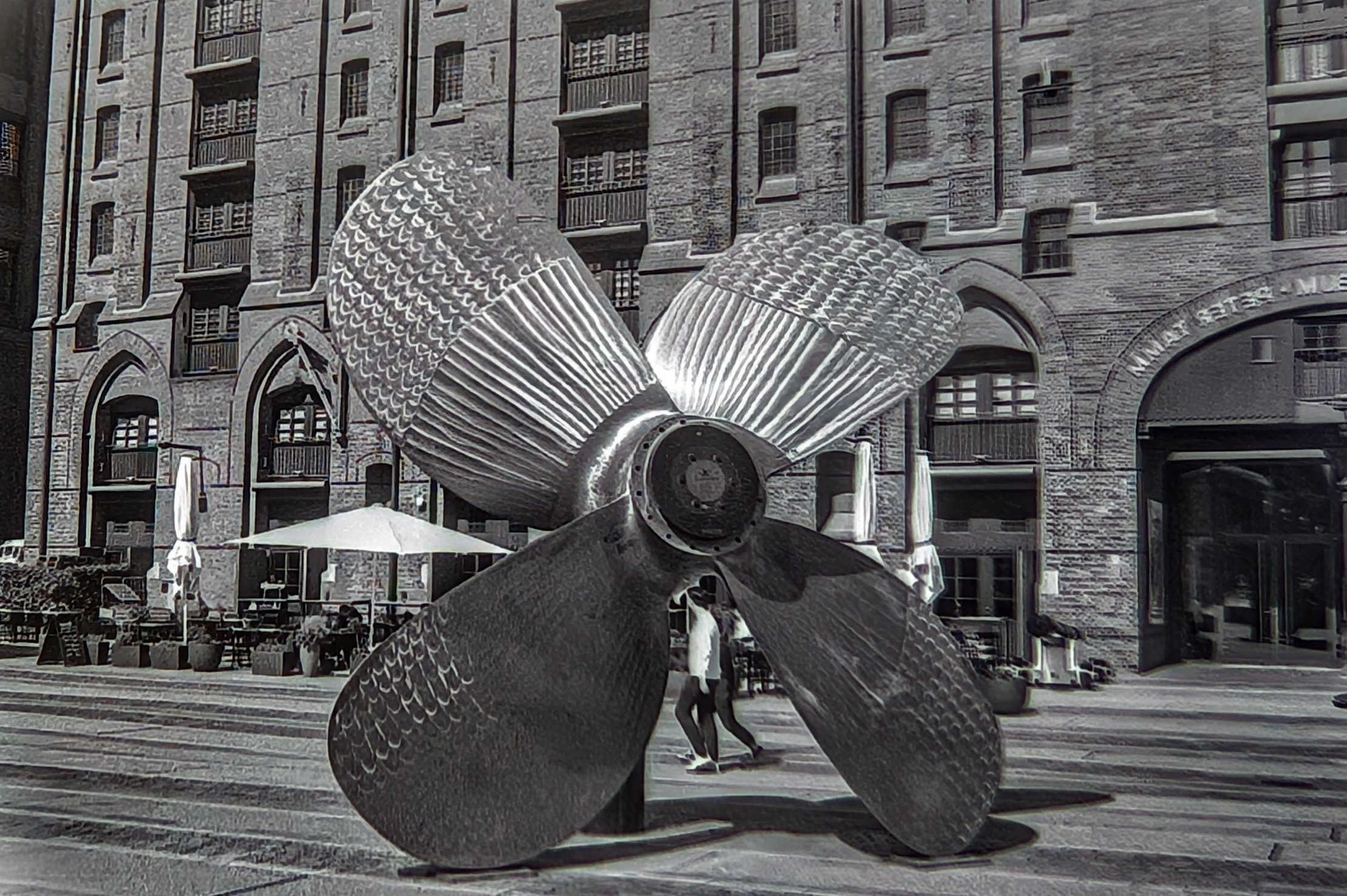 A ship propeller at Maritime Museum Hafencity